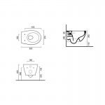 07 1152 0001 ITALY 52 NEWFLUSH, pakabinamas klozetas su lėtaeigiu dangčiu